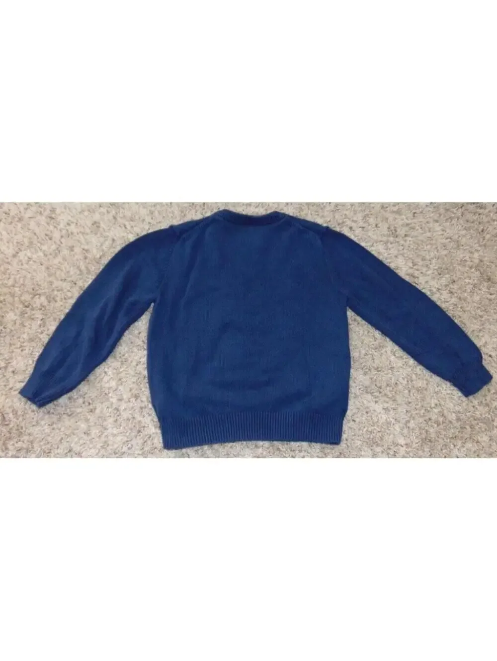 Boys The Gap Sweater 10 Blue V-Neck Heavy Knit Long Sleeve